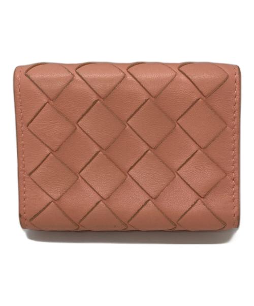BOTTEGA VENETA（ボッテガベネタ）BOTTEGA VENETA (ボッテガベネタ) イントレチャート3つ折り財布 ピンクの古着・服飾アイテム