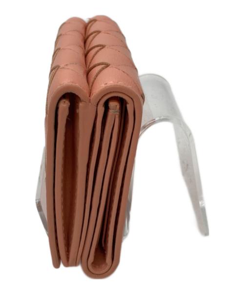 BOTTEGA VENETA（ボッテガベネタ）BOTTEGA VENETA (ボッテガベネタ) イントレチャート3つ折り財布 ピンクの古着・服飾アイテム