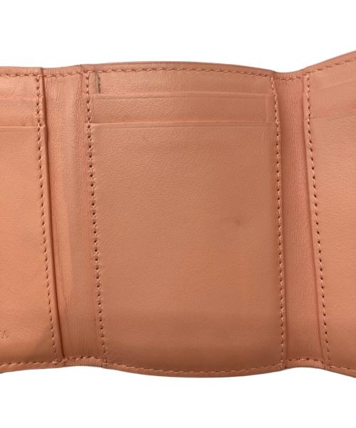 BOTTEGA VENETA（ボッテガベネタ）BOTTEGA VENETA (ボッテガベネタ) イントレチャート3つ折り財布 ピンクの古着・服飾アイテム