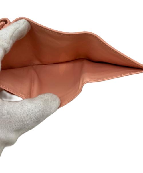 BOTTEGA VENETA（ボッテガベネタ）BOTTEGA VENETA (ボッテガベネタ) イントレチャート3つ折り財布 ピンクの古着・服飾アイテム