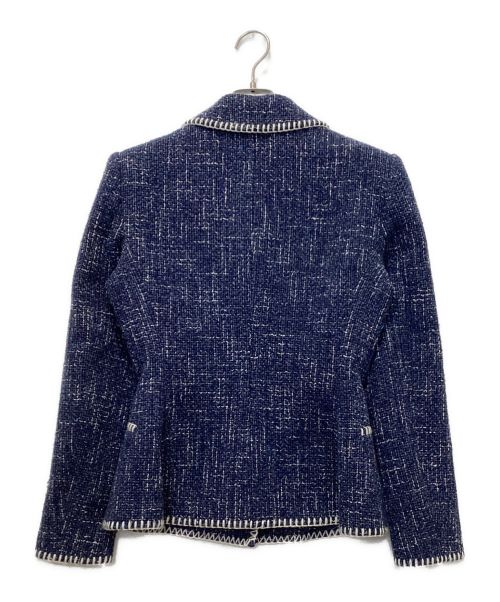 BOUTIQUE MOSCHINO（ブティック モスキーノ）BOUTIQUE MOSCHINO (ブティック モスキーノ) ツイードジャケット ネイビー サイズ:40の古着・服飾アイテム