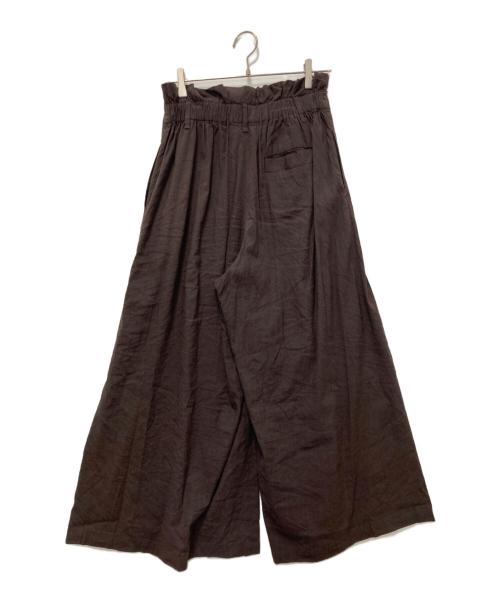 1er Arrondissement（プルミエ アロンディスモン）1er Arrondissement (プルミエ アロンディスモン) リネンストレッチワイドパンツ ブラウン サイズ:38の古着・服飾アイテム