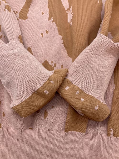 DIESEL（ディーゼル）DIESEL (ディーゼル) 総柄サイドジップニット ピンク サイズ:SIZE Sの古着・服飾アイテム