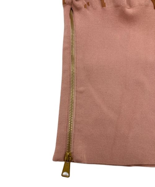 DIESEL（ディーゼル）DIESEL (ディーゼル) 総柄サイドジップニット ピンク サイズ:SIZE Sの古着・服飾アイテム