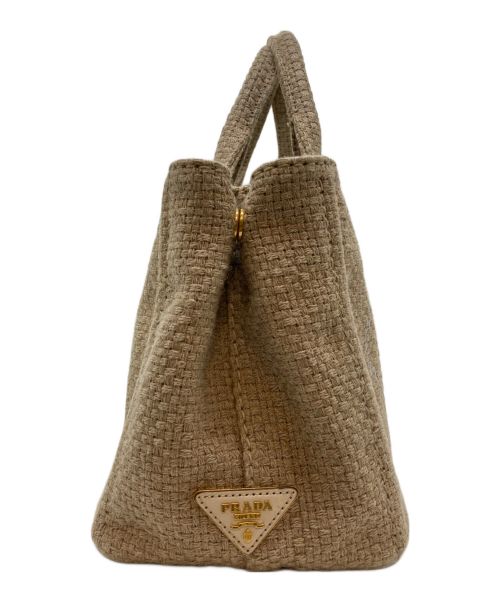 PRADA（プラダ）PRADA (プラダ) カナパリネン2WAYショルダーバッグ ベージュの古着・服飾アイテム