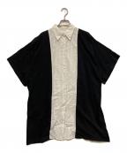MM6 Maison Margielaエムエムシックスメゾンマルジェラ）の古着「ドッキングシャツ」｜ホワイト×ブラック