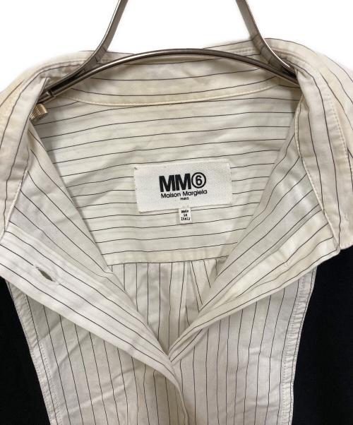 MM6 Maison Margiela（エムエムシックスメゾンマルジェラ）MM6 Maison Margiela (エムエムシックスメゾンマルジェラ) ドッキングシャツ ホワイト×ブラック サイズ:FREEの古着・服飾アイテム