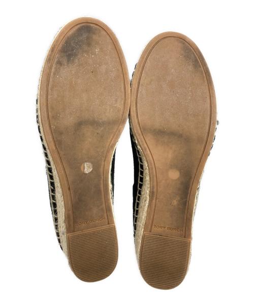 TORY BURCH（トリーバーチ）TORY BURCH (トリーバーチ) エスパドリーユサンダル ブラック サイズ:SIZE 24.5cmの古着・服飾アイテム