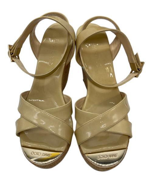 JIMMY CHOO（ジミーチュウ）JIMMY CHOO (ジミーチュウ) ウェッジソールサンダル ベージュ サイズ:22.5の古着・服飾アイテム