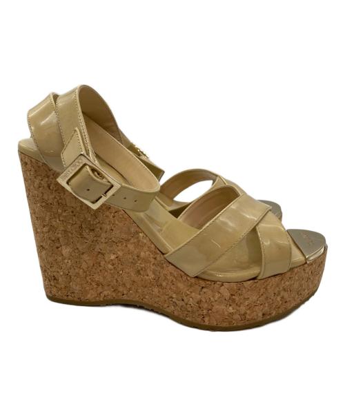 JIMMY CHOO（ジミーチュウ）JIMMY CHOO (ジミーチュウ) ウェッジソールサンダル ベージュ サイズ:22.5の古着・服飾アイテム