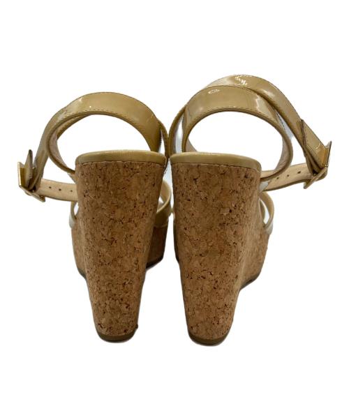 JIMMY CHOO（ジミーチュウ）JIMMY CHOO (ジミーチュウ) ウェッジソールサンダル ベージュ サイズ:22.5の古着・服飾アイテム