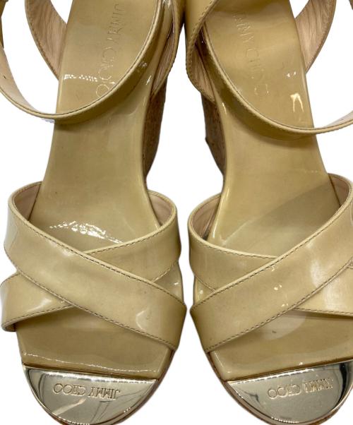 JIMMY CHOO（ジミーチュウ）JIMMY CHOO (ジミーチュウ) ウェッジソールサンダル ベージュ サイズ:22.5の古着・服飾アイテム