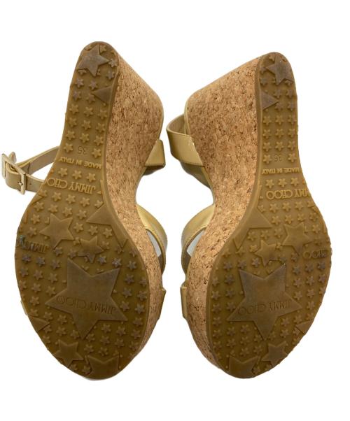 JIMMY CHOO（ジミーチュウ）JIMMY CHOO (ジミーチュウ) ウェッジソールサンダル ベージュ サイズ:22.5の古着・服飾アイテム