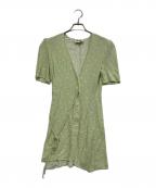 Roujeルージュ）の古着「花柄ワンピース」｜ライトグリーン