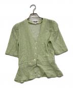 Roujeルージュ）の古着「花柄ブラウス」｜ライトグリーン