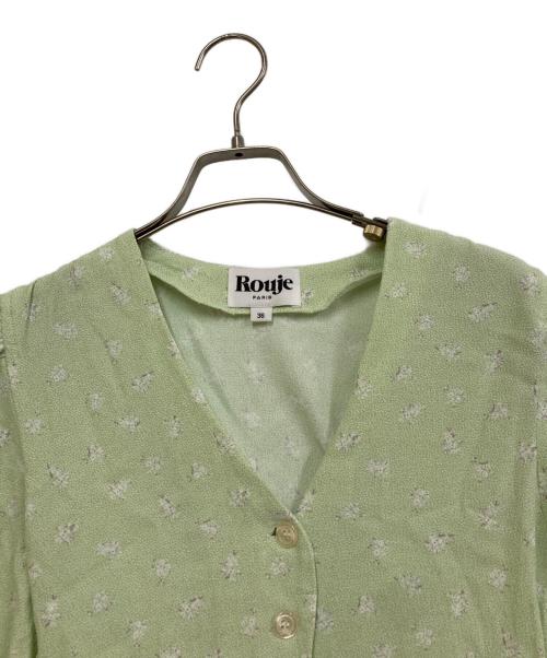 Rouje（ルージュ）Rouje (ルージュ) 花柄ブラウス ライトグリーン サイズ:38の古着・服飾アイテム