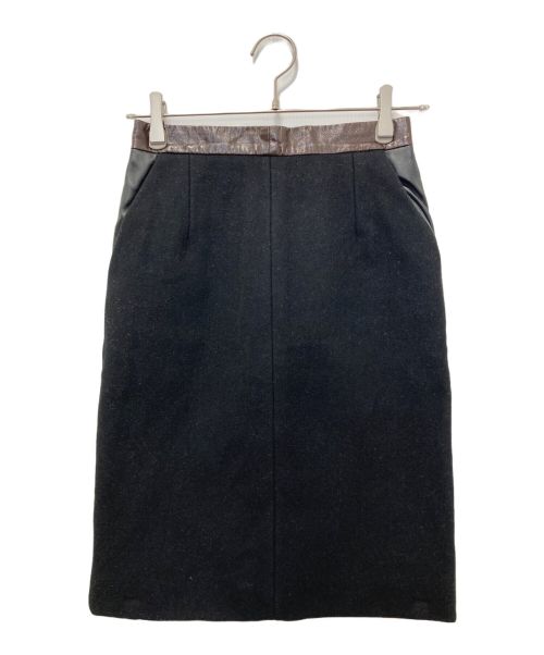 CELINE（セリーヌ）CELINE (セリーヌ) ウール切替スカート ブラック サイズ:38の古着・服飾アイテム