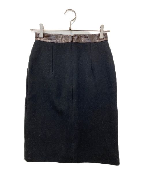 CELINE（セリーヌ）CELINE (セリーヌ) ウール切替スカート ブラック サイズ:38の古着・服飾アイテム