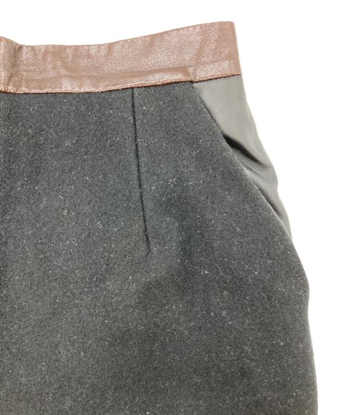 CELINE（セリーヌ）CELINE (セリーヌ) ウール切替スカート ブラック サイズ:38の古着・服飾アイテム