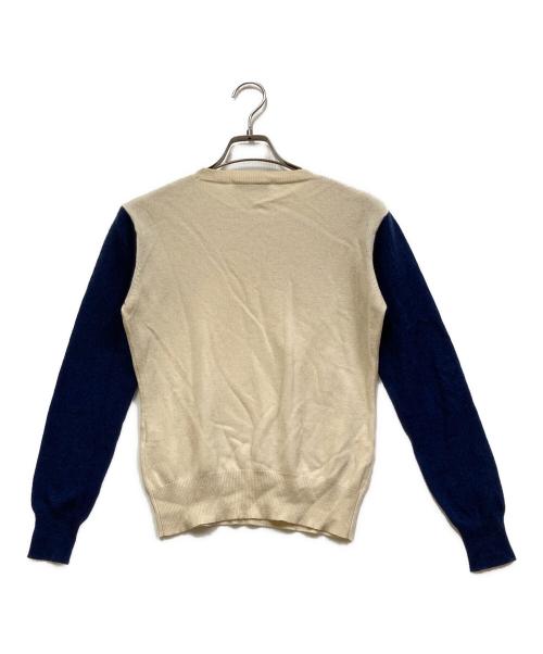 J.W.ANDERSON（ジェイダブリューアンダーソン）J.W.ANDERSON (ジェイダブリューアンダーソン) カシミヤニット アイボリー×ネイビー サイズ:SIZE Sの古着・服飾アイテム