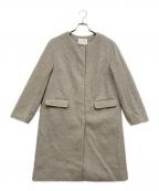 Couture broochクチュールブローチ）の古着「ビジュー釦ロングコート」｜グレー