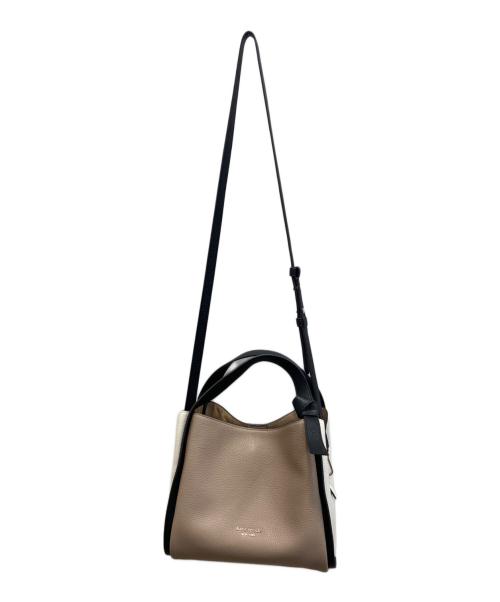 Kate Spade（ケイトスペード）Kate Spade (ケイトスペード) ノット カラーブロック ミディアム クロスボディ トート ブラウンの古着・服飾アイテム