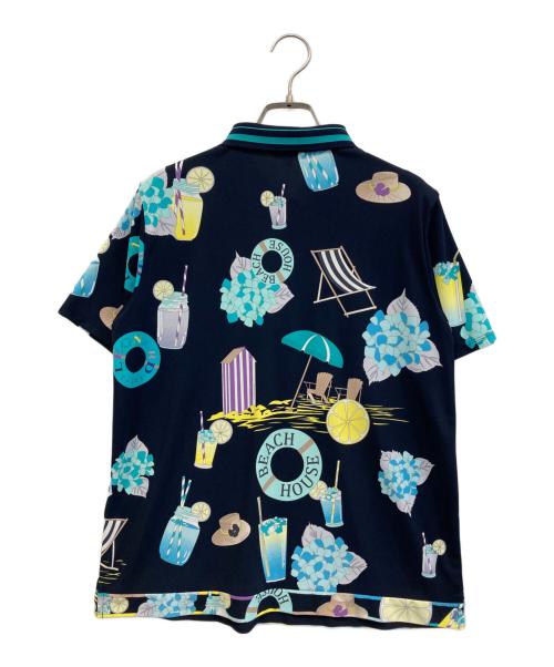 LEONARD SPORT（レオナール スポーツ）LEONARD SPORT (レオナール スポーツ) 柄ポロシャツ ネイビー サイズ:SIZE 42の古着・服飾アイテム