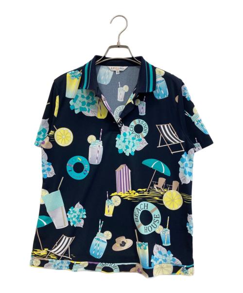 LEONARD SPORT（レオナール スポーツ）LEONARD SPORT (レオナール スポーツ) 柄ポロシャツ ネイビー サイズ:SIZE 42の古着・服飾アイテム