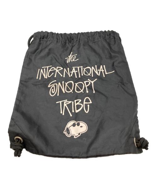 stussy（ステューシー）stussy (ステューシー) PEANUTS (ピーナッツ) ナップサック ブラック サイズ:表記なしの古着・服飾アイテム