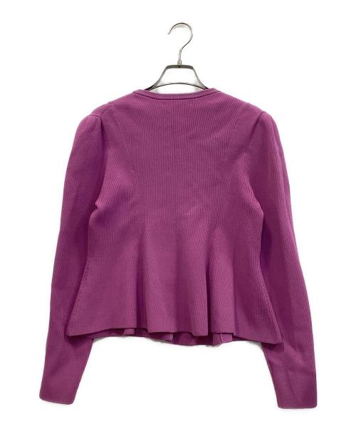 CELFORD（セルフォード）CELFORD (セルフォード) 畦編みペプラムカーディガン パープル サイズ:SIZE 36の古着・服飾アイテム