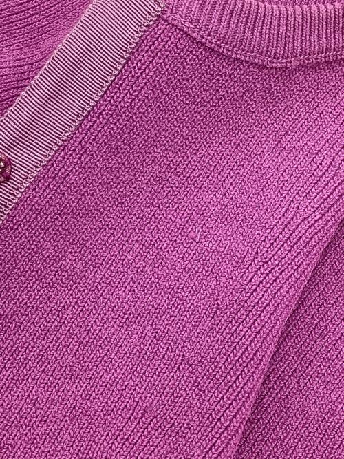 CELFORD（セルフォード）CELFORD (セルフォード) 畦編みペプラムカーディガン パープル サイズ:SIZE 36の古着・服飾アイテム