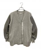 RAW FUDGEローファッジ）の古着「異素材ミックスジップアップカーディガン」｜グレー