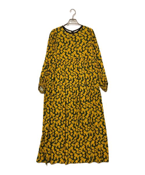 SHIPS any（シップスエニィ）SHIPS any (シップスエニィ) フラワーティアードワンピース グリーン×イエロー サイズ:FREEの古着・服飾アイテム