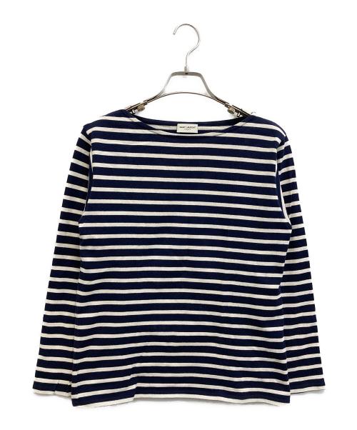 Saint Laurent Paris（サンローランパリ）Saint Laurent Paris (サンローランパリ) マリンボーダーロングスリーブカットソー ネイビー×ホワイト サイズ:SIZE Sの古着・服飾アイテム