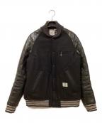 BEDWIN &THE HEARTBREAKERSベドウィンアンドザ ハートブレイカーズ）の古着「レザー切替スタジャン」｜ブラック