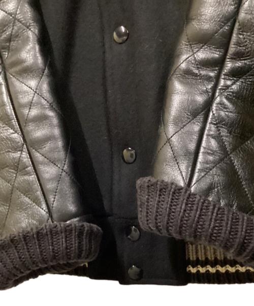 BEDWIN &THE HEARTBREAKERS（ベドウィンアンドザ ハートブレイカーズ）BEDWIN &THE HEARTBREAKERS (ベドウィンアンドザ ハートブレイカーズ) レザー切替スタジャン ブラック サイズ:SIZE 3の古着・服飾アイテム