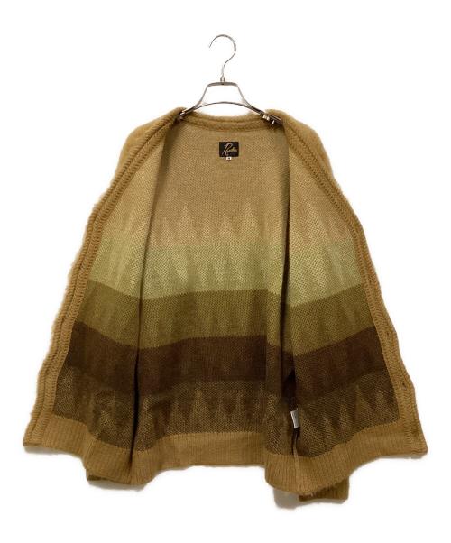 Needles（ニードルズ）Needles (ニードルズ) Mohair Cardigan - Zigzag イエロー×ベージュ サイズ:SIZE Mの古着・服飾アイテム