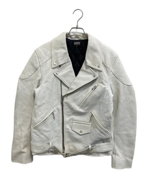 CROWS WORST（クローズ＆ワースト）CROWS WORST (クローズ＆ワースト) ダブルライダースジャケット ホワイト サイズ:SIZE 40の古着・服飾アイテム