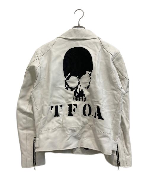 CROWS WORST（クローズ＆ワースト）CROWS WORST (クローズ＆ワースト) ダブルライダースジャケット ホワイト サイズ:SIZE 40の古着・服飾アイテム