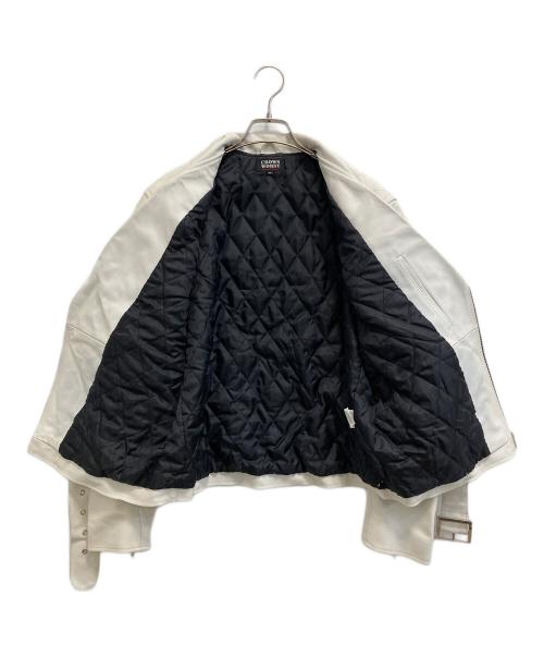CROWS WORST（クローズ＆ワースト）CROWS WORST (クローズ＆ワースト) ダブルライダースジャケット ホワイト サイズ:SIZE 40の古着・服飾アイテム