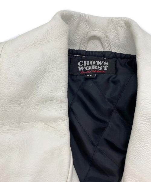 CROWS WORST（クローズ＆ワースト）CROWS WORST (クローズ＆ワースト) ダブルライダースジャケット ホワイト サイズ:SIZE 40の古着・服飾アイテム