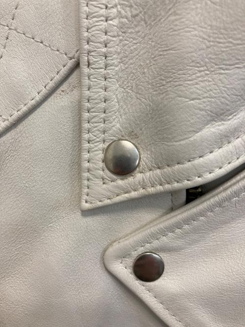 CROWS WORST（クローズ＆ワースト）CROWS WORST (クローズ＆ワースト) ダブルライダースジャケット ホワイト サイズ:SIZE 40の古着・服飾アイテム