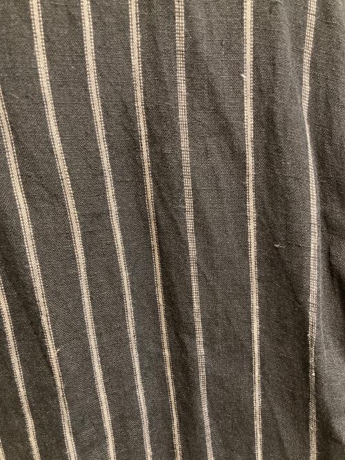 ICHI Antiquites（イチアンティークス）ICHI Antiquites (イチアンティークス) リネンストライプシャツワンピース ブラック サイズ:SIZE Freeの古着・服飾アイテム