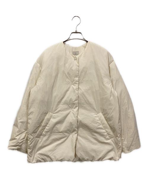 green label relaxing（グリーンレーベルリラクシング）green label relaxing (グリーンレーベルリラクシング) ノーカラー撥水ダウンコート アイボリー サイズ:SIZE 38の古着・服飾アイテム