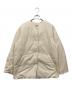 green label relaxing（グリーンレーベルリラクシング）の古着「ノーカラー撥水ダウンコート」｜アイボリー