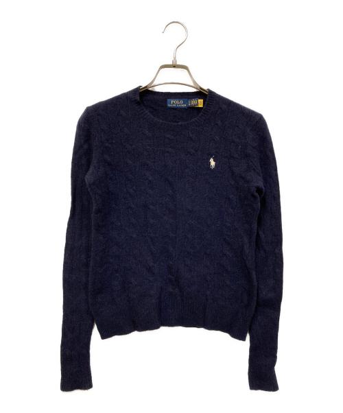POLO RALPH LAUREN（ポロ・ラルフローレン）POLO RALPH LAUREN (ポロ・ラルフローレン) カシミヤ混ニット ネイビー サイズ:SIZE Sの古着・服飾アイテム
