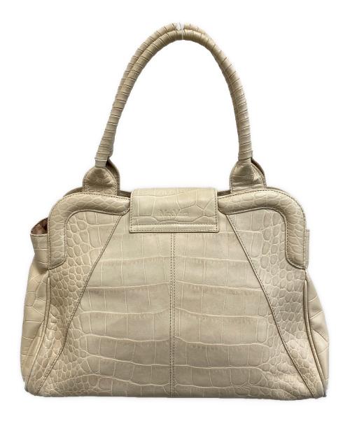 MaxMara（マックスマーラ）MaxMara (マックスマーラ) クロコ型押しハンドバッグ ホワイト サイズ:表記なしの古着・服飾アイテム