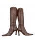 中古・古着 Her lip to (ハーリップトゥ) Vegan Leather Knee-High Boots ブラウン サイズ:24㎝（38）：5000円