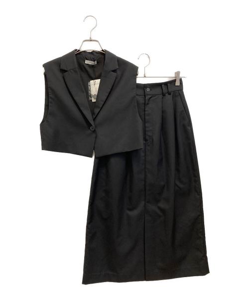 COHINA（コヒナ）COHINA (コヒナ) ショートジレ×ナロースカートセットアップ ブラック サイズ:SIZE Sの古着・服飾アイテム
