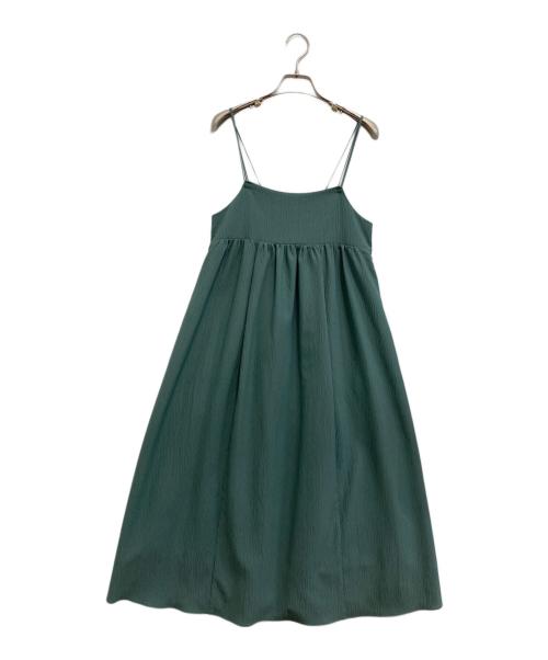 COHINA（コヒナ）COHINA (コヒナ) ナローストラップギャザーキャミワンピース グリーン サイズ:SIZE Freeの古着・服飾アイテム